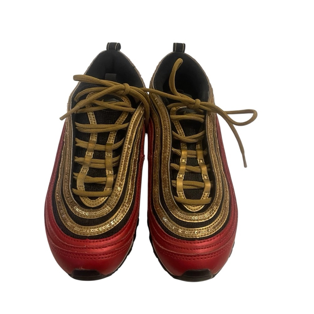 NIKE Air Max 97 Red And Gold Women’s Sneakers Shoes - Picture 4 of 7